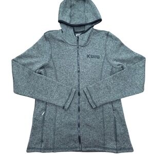 KUIU Base Camp Full Zip Hoodie Womens Large Gray High Loft Sweater Fleece Jacket